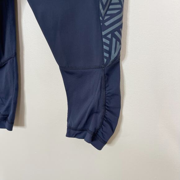 Lululemon Stash It Crop Inkwell Blue Womens 8 Luxtreme Leggings Mesh Reflective - Picture 9 of 12